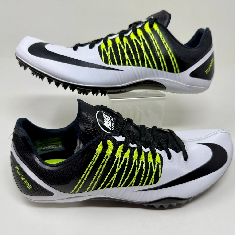 Nike Zoom Celar 5 Track Sprint Racing Spikes Shoes White Black Volt Us Men's 11 View 3
